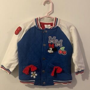 Baby Girl Minnie Mouse Varsity Jacket size 18-24 months